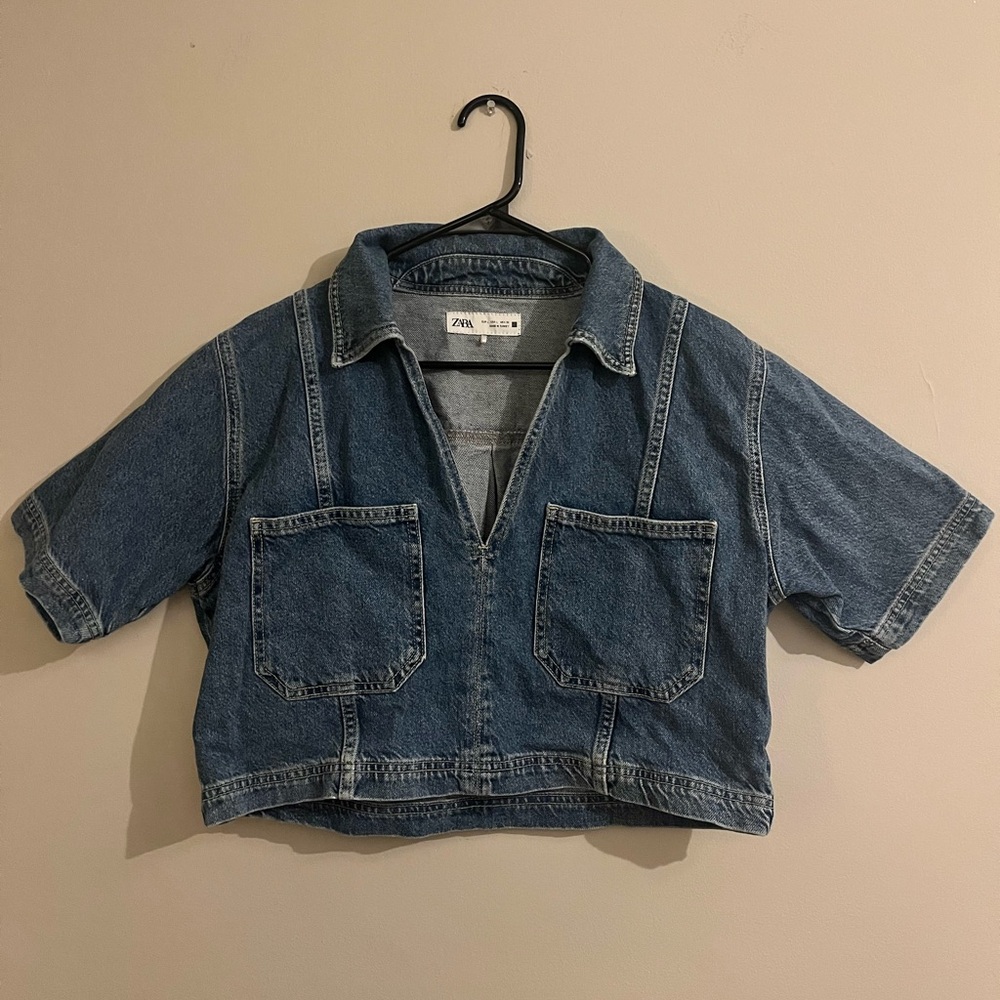Zara Classic Blue Jean Top